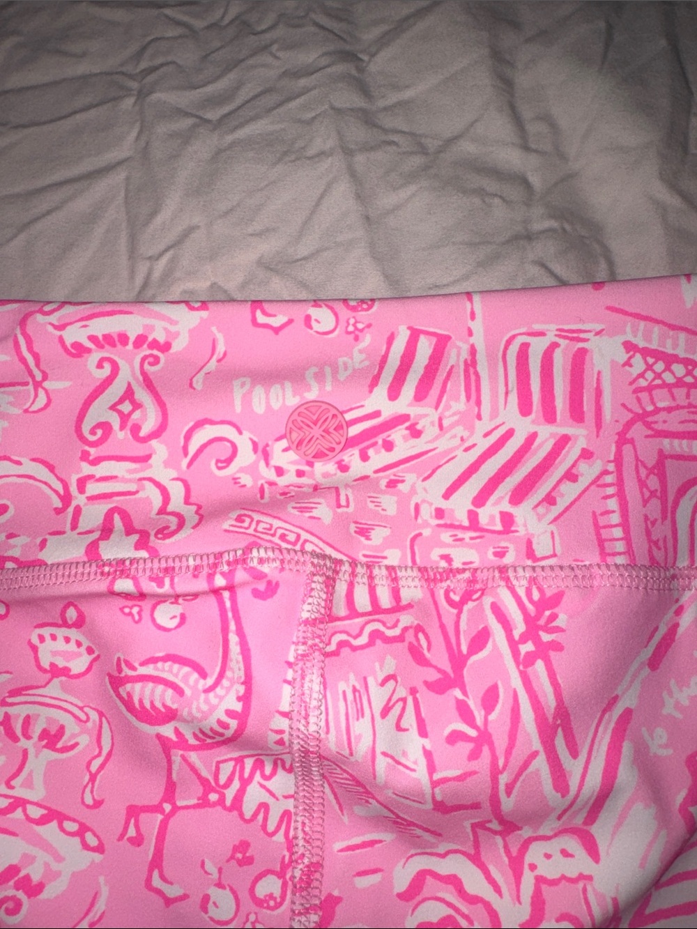 Lilly Pulitzer Neon Pink Tropical Print Luxletic Bicycle Shorts - Picture 8 of 8